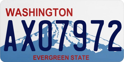 WA license plate AXO7972