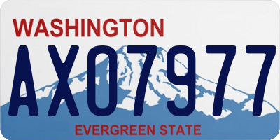 WA license plate AXO7977