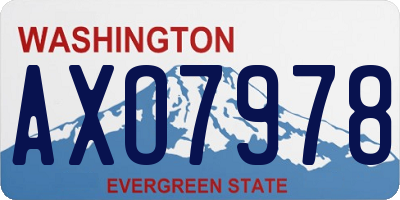 WA license plate AXO7978