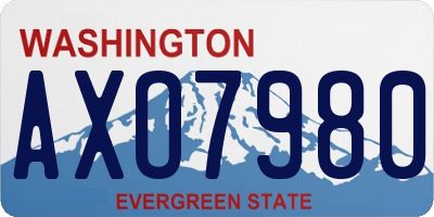 WA license plate AXO7980