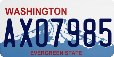 WA license plate AXO7985