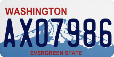 WA license plate AXO7986