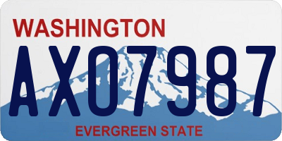 WA license plate AXO7987