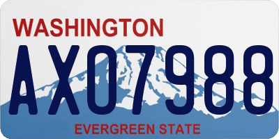 WA license plate AXO7988