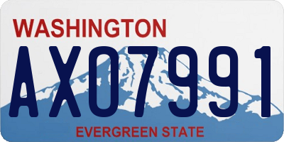 WA license plate AXO7991