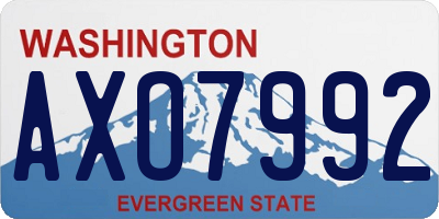 WA license plate AXO7992