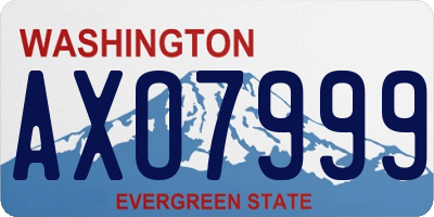 WA license plate AXO7999