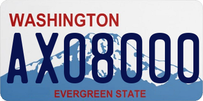 WA license plate AXO8000