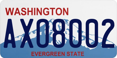 WA license plate AXO8002