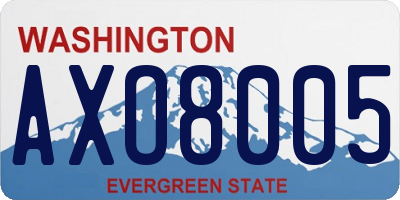 WA license plate AXO8005
