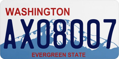 WA license plate AXO8007