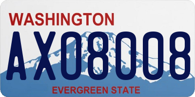 WA license plate AXO8008