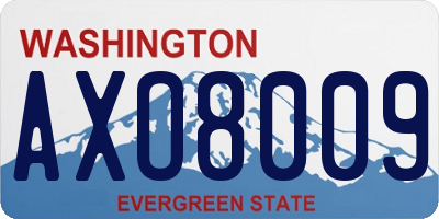 WA license plate AXO8009