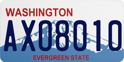 WA license plate AXO8010
