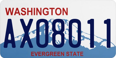 WA license plate AXO8011