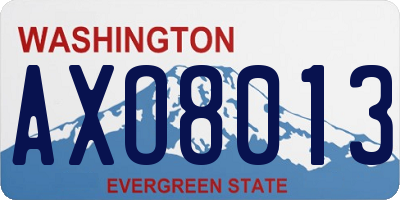 WA license plate AXO8013