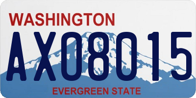 WA license plate AXO8015
