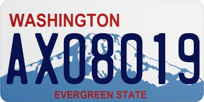 WA license plate AXO8019