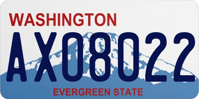 WA license plate AXO8022