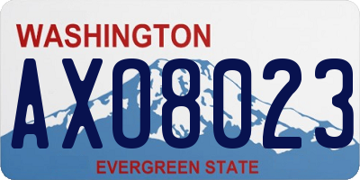WA license plate AXO8023