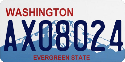 WA license plate AXO8024