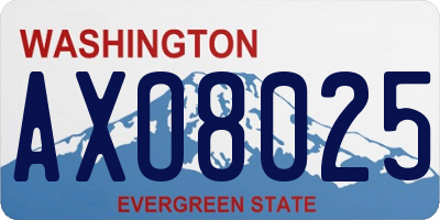 WA license plate AXO8025