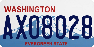 WA license plate AXO8028