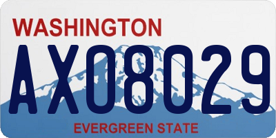 WA license plate AXO8029