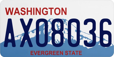 WA license plate AXO8036