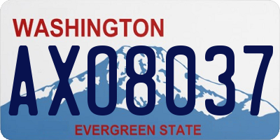 WA license plate AXO8037