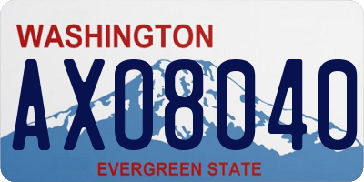 WA license plate AXO8040