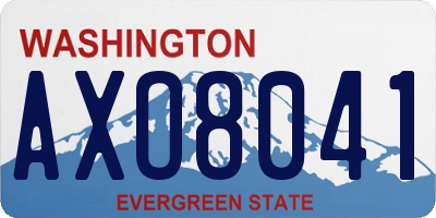 WA license plate AXO8041