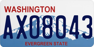 WA license plate AXO8043