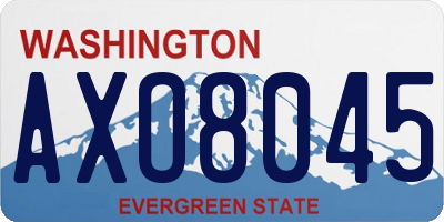 WA license plate AXO8045