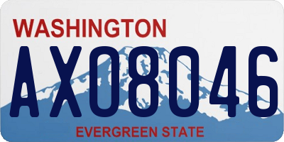 WA license plate AXO8046