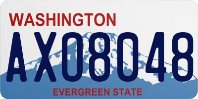WA license plate AXO8048