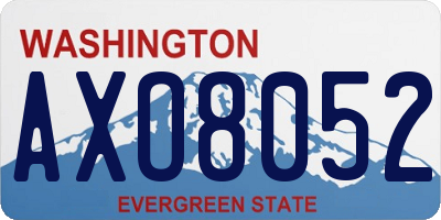 WA license plate AXO8052