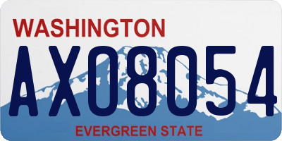 WA license plate AXO8054