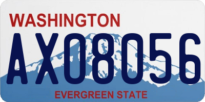 WA license plate AXO8056