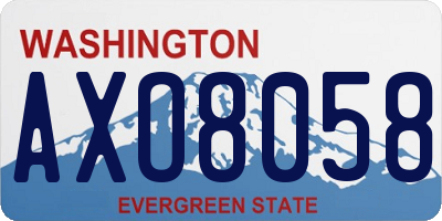 WA license plate AXO8058