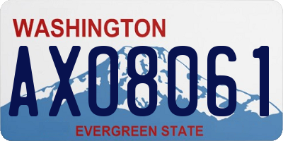 WA license plate AXO8061