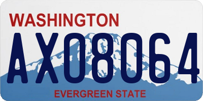 WA license plate AXO8064