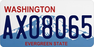 WA license plate AXO8065