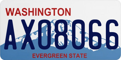 WA license plate AXO8066