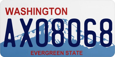 WA license plate AXO8068