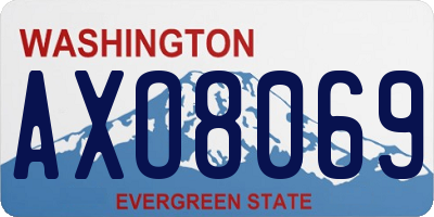 WA license plate AXO8069