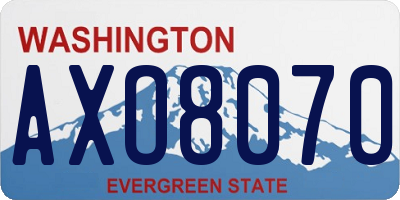 WA license plate AXO8070