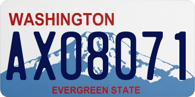 WA license plate AXO8071