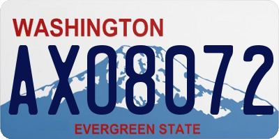 WA license plate AXO8072