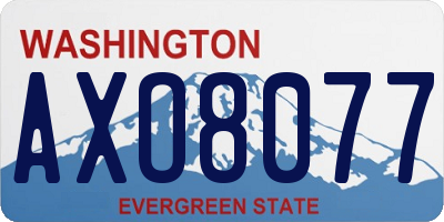 WA license plate AXO8077
